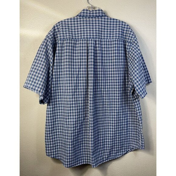 Vintage Carhartt Short Sleeve Men's Button Front 100% Cotton Shirt Plaid Size XL - Picture 2 of 9